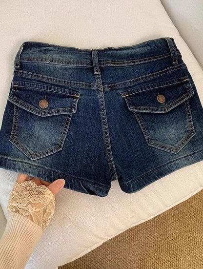 Y2K Dark Wash Denim Mini Shorts