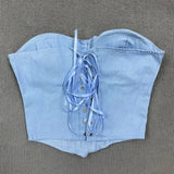 Strapless Denim Corset Top
