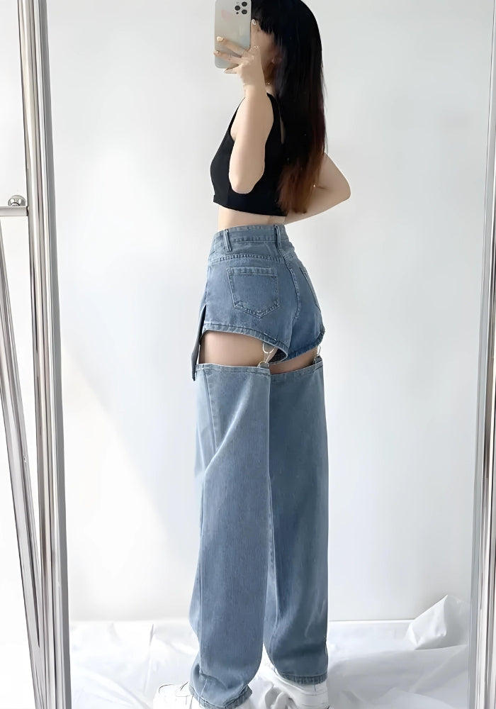 Y2K Detachable Straight Leg Jeans