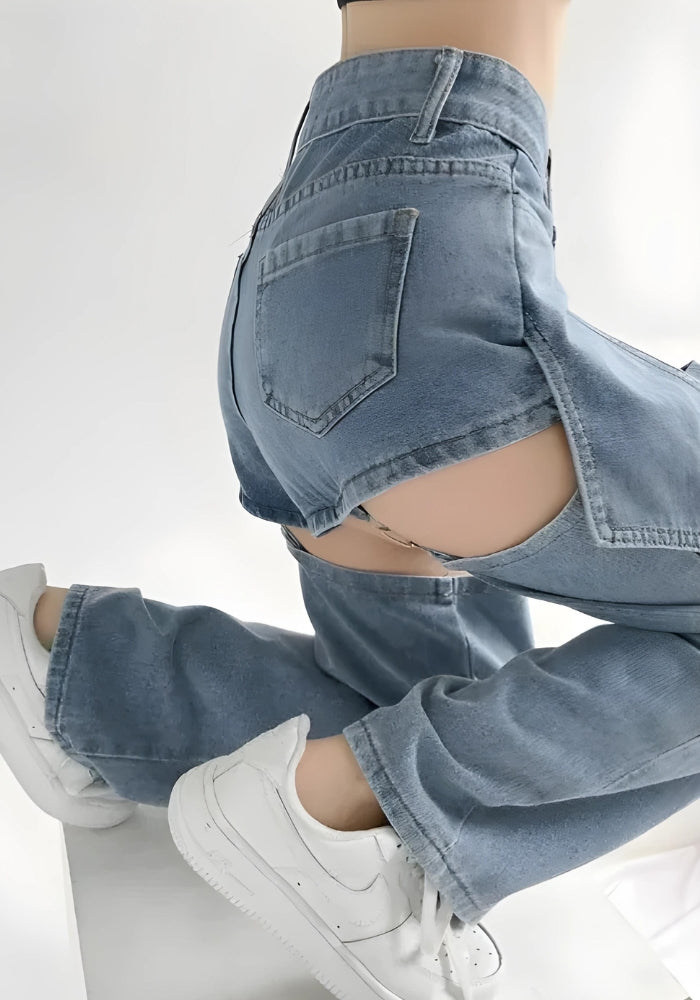 Y2K Detachable Straight Leg Jeans