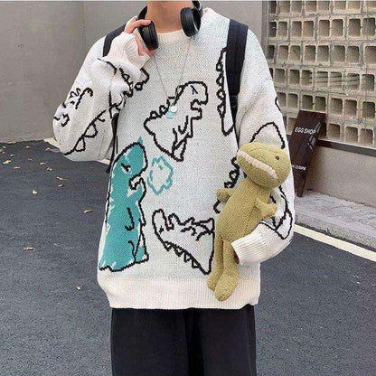 Y2K Dinosaur Knitted Sweater