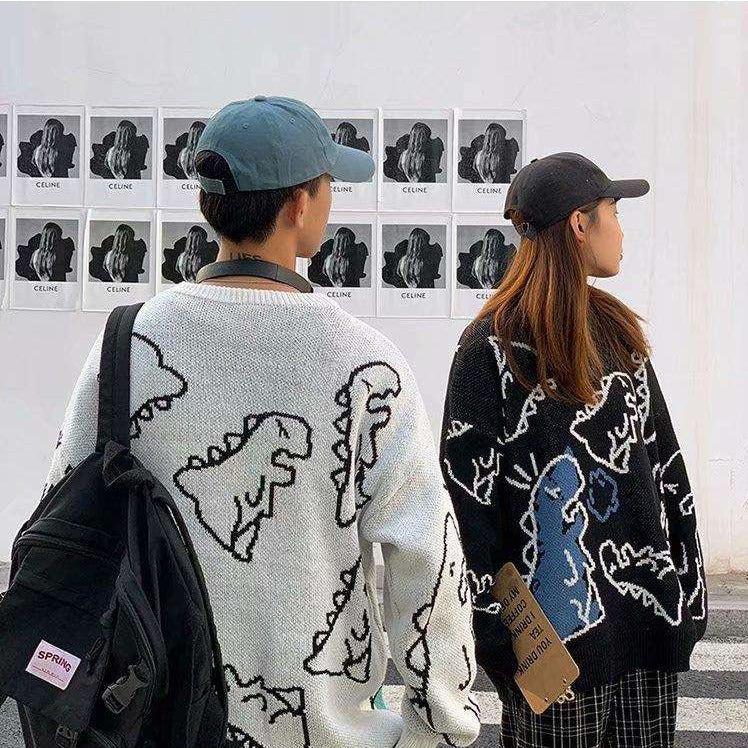 Y2K Dinosaur Knitted Sweater