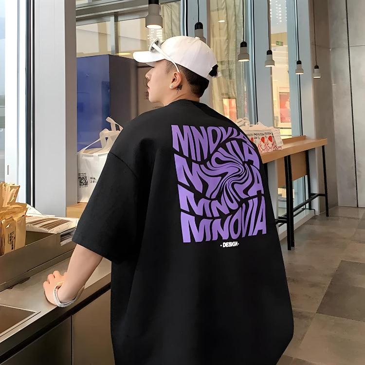 Y2K Distorted Text Graphic Tee