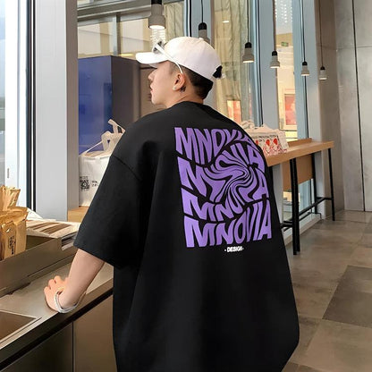 Y2K Distorted Text Graphic Tee