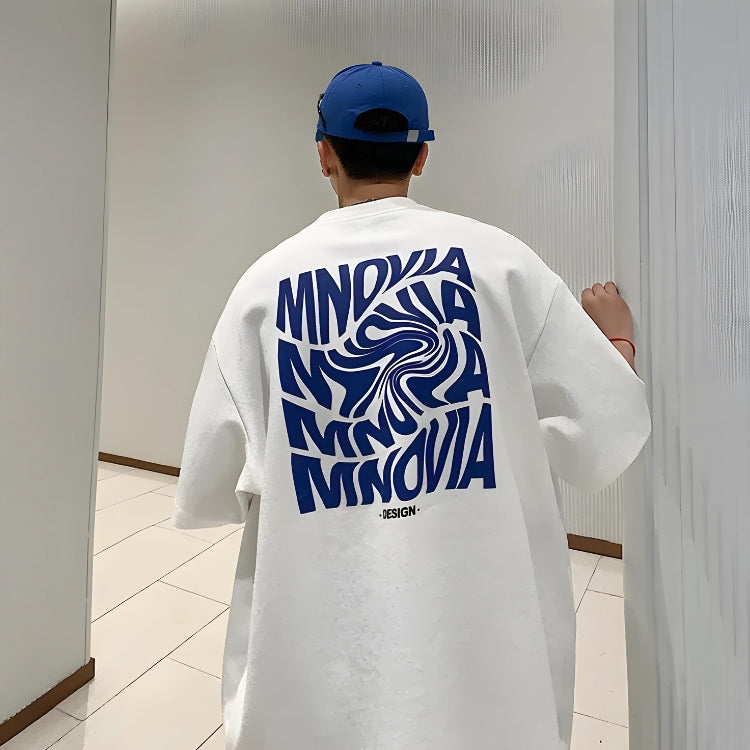 Y2K Distorted Text Graphic Tee