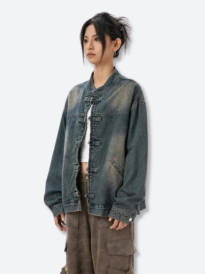 Y2K Distressed Denim Jacket