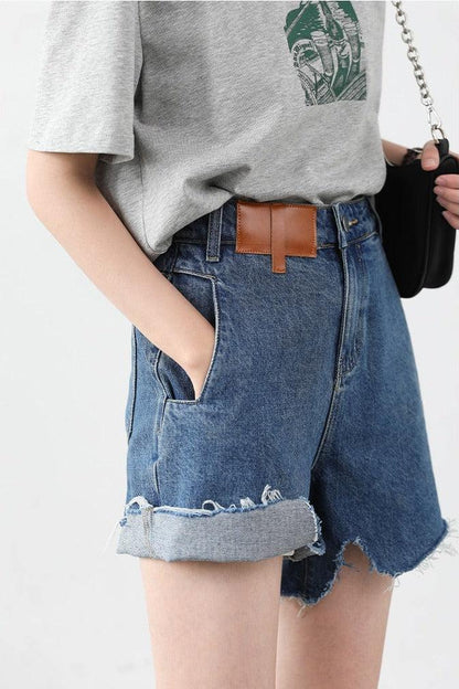 Y2K Distressed Jean Shorts