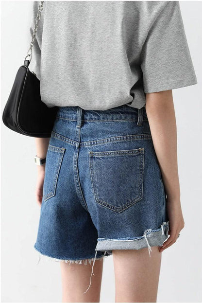 Y2K Distressed Jean Shorts