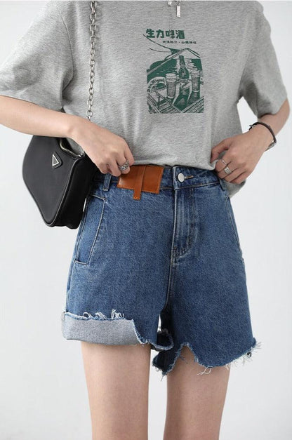 Y2K Distressed Jean Shorts
