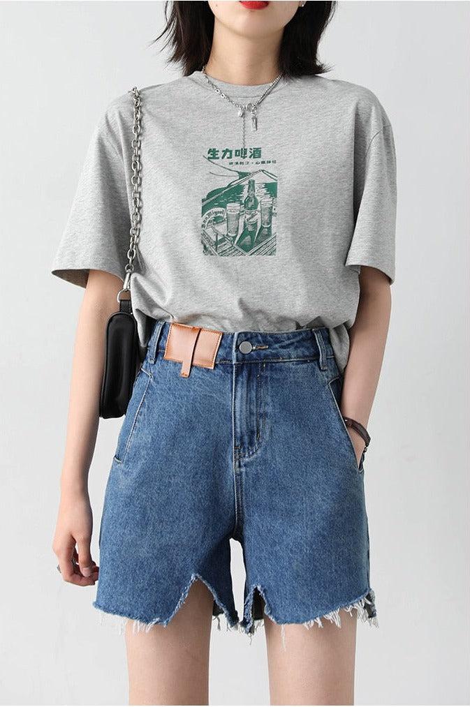 Y2K Distressed Jean Shorts