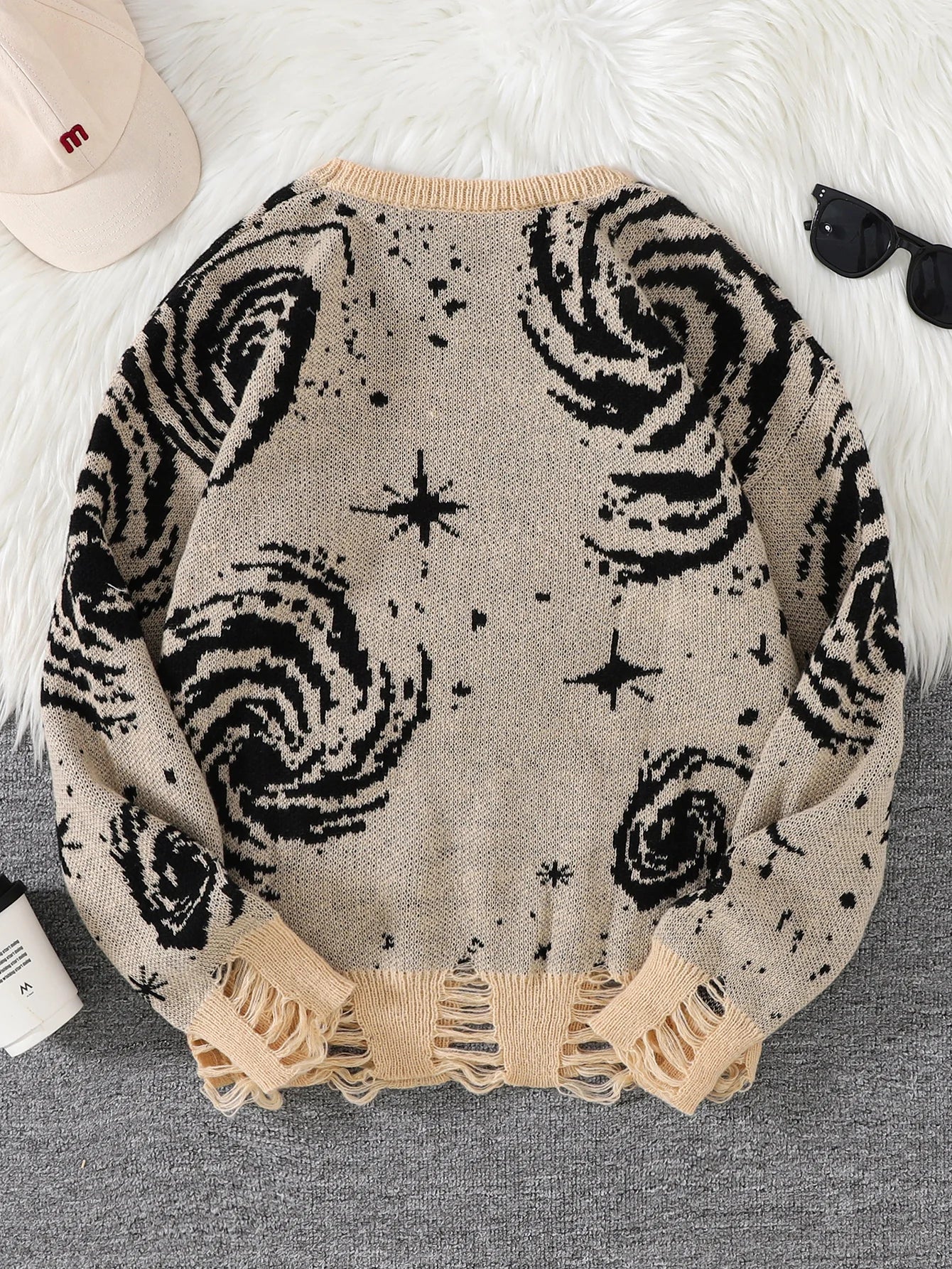 Y2K Distressed Pullover Sweater