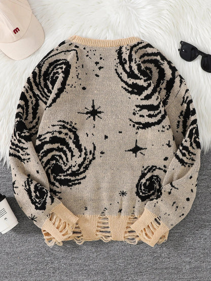 Y2K Distressed Pullover Sweater