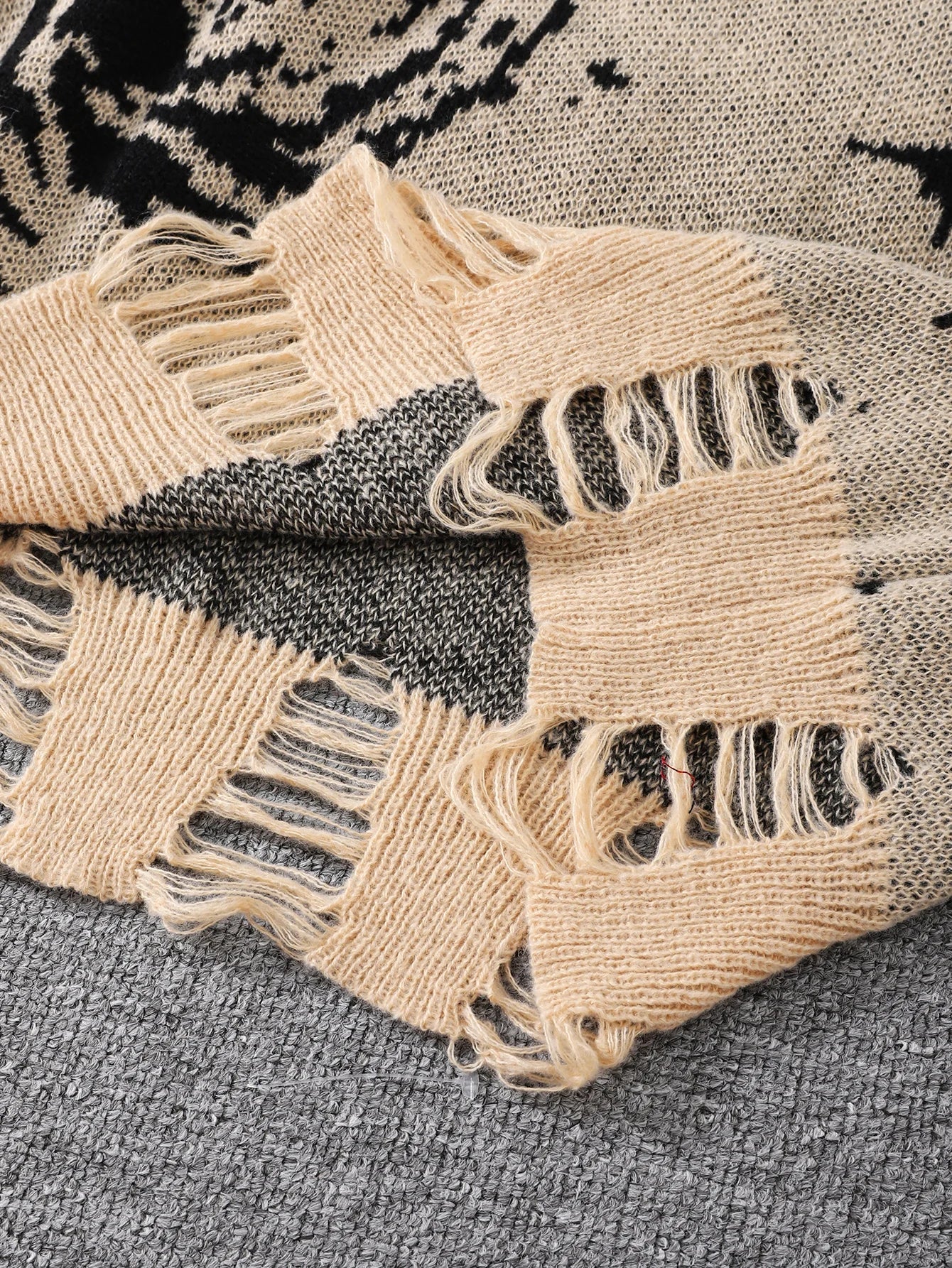 Y2K Distressed Pullover Sweater