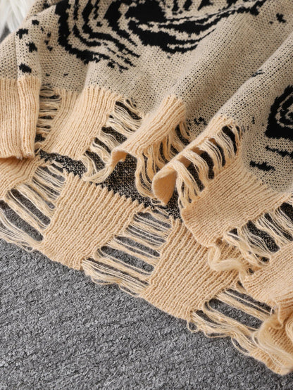 Y2K Distressed Pullover Sweater