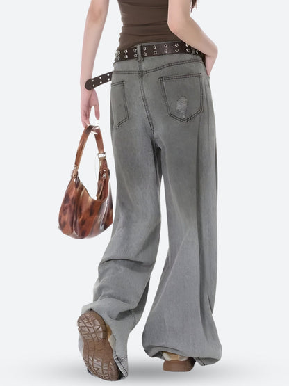 Y2K Distressed Wide Leg Jeans