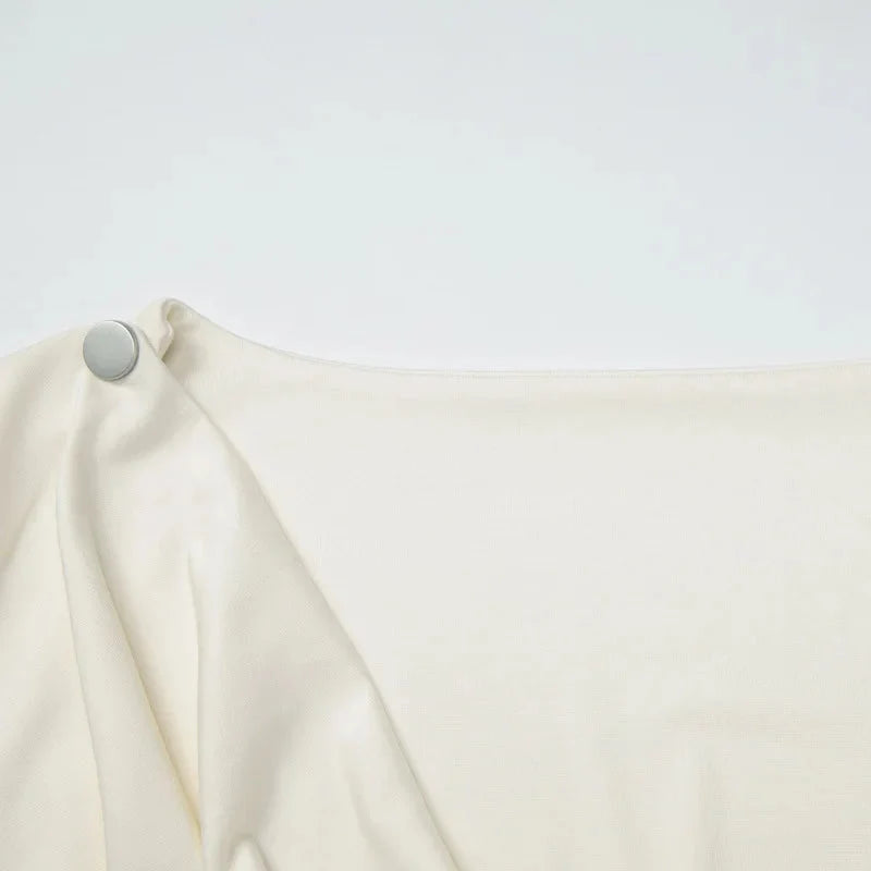Y2K Draped Button Top