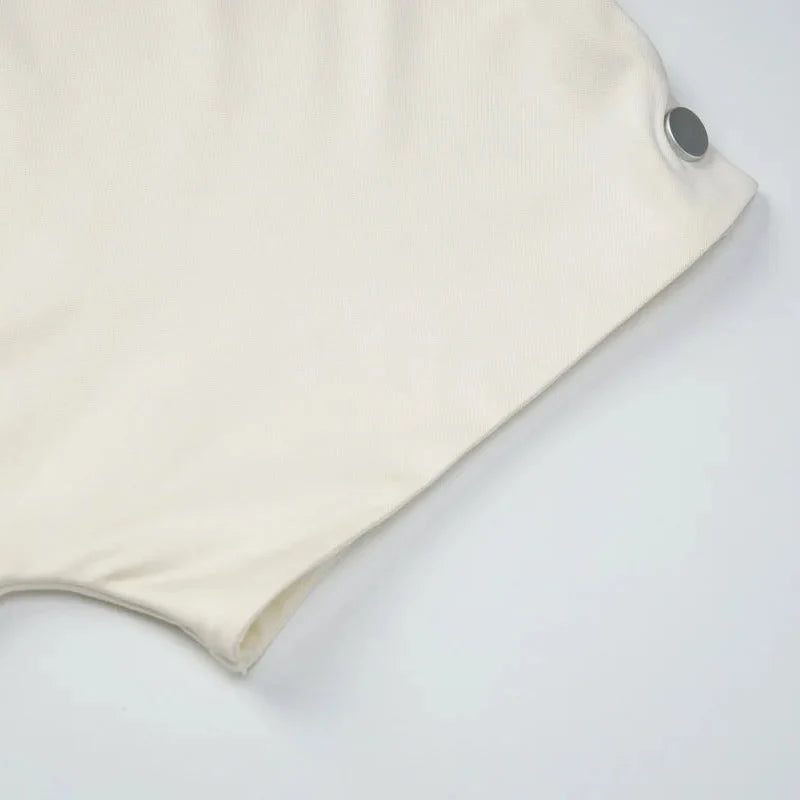 Y2K Draped Button Top