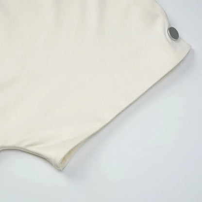 Y2K Draped Button Top