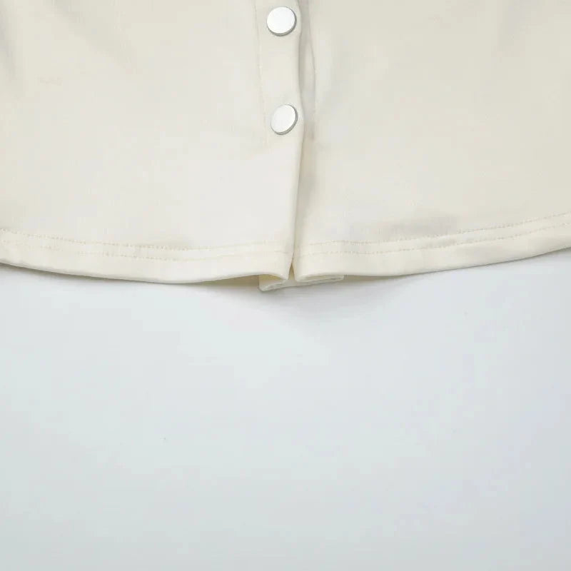 Y2K Draped Button Top