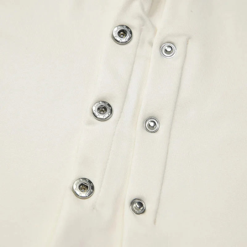 Y2K Draped Button Top