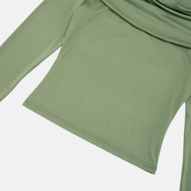 Y2K Draped Cowl Neck Top