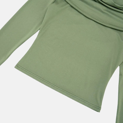 Y2K Draped Cowl Neck Top