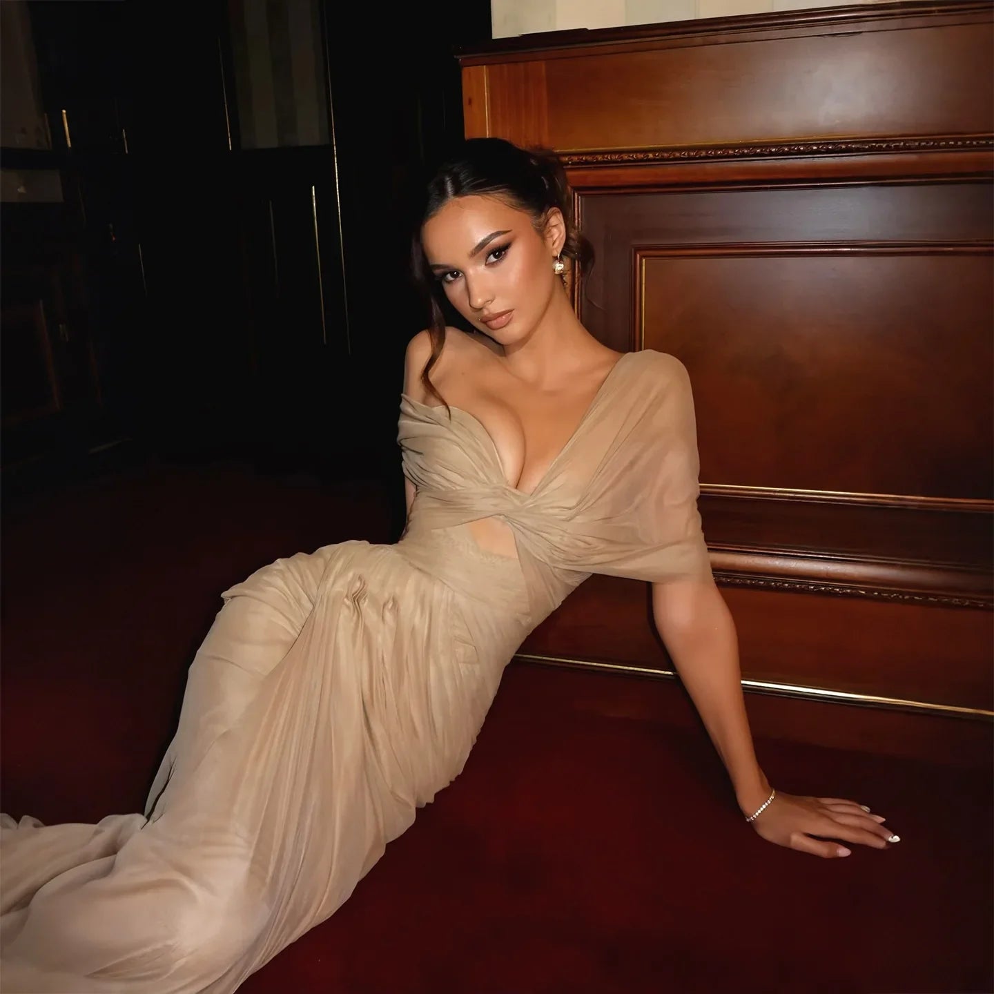 Y2K Draped Maxi Dress