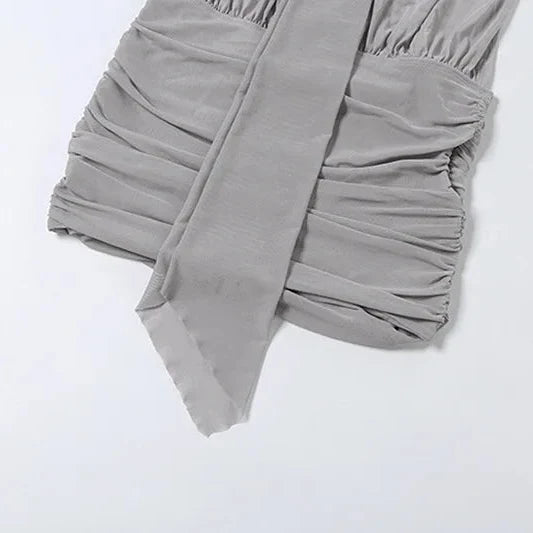 Y2K Draped Strapless Mini Dress