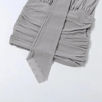 Y2K Draped Strapless Mini Dress