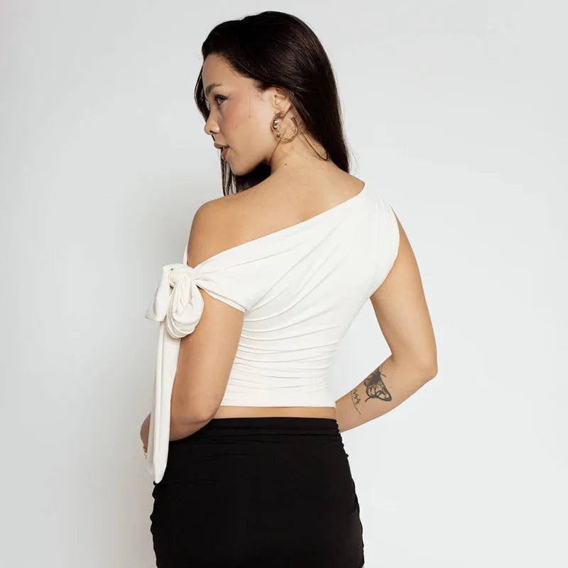Y2K Draped Tie Top