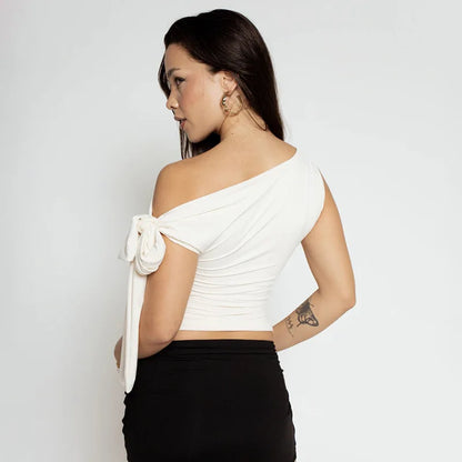 Y2K Draped Tie Top