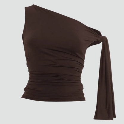 Y2K Draped Tie Top