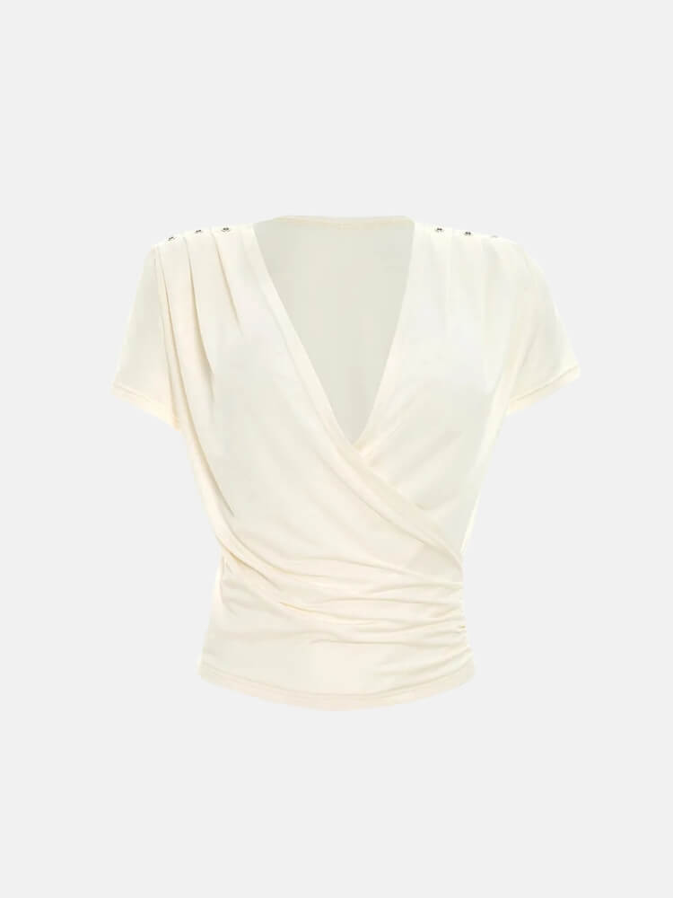 Y2K Draped Wrap Top