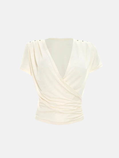 Y2K Draped Wrap Top