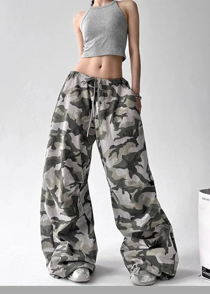 Y2K Drawstring Camo Baggy Pants