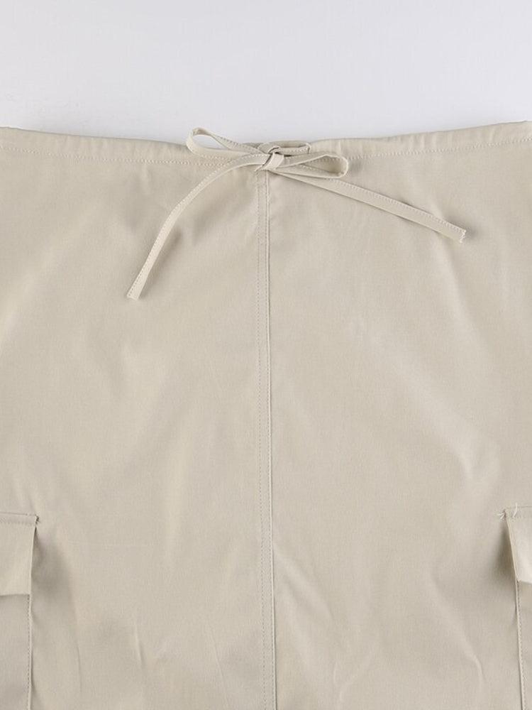Y2K Drawstring Maxi Skirt