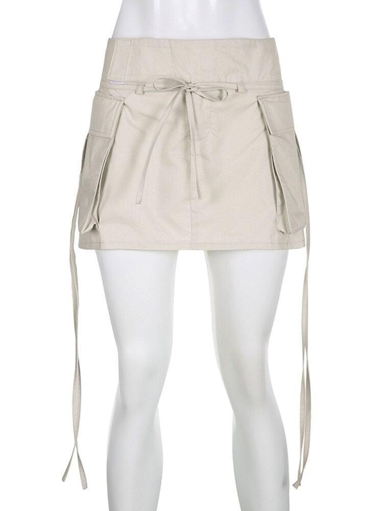 Y2K Drawstring Mini Skirt
