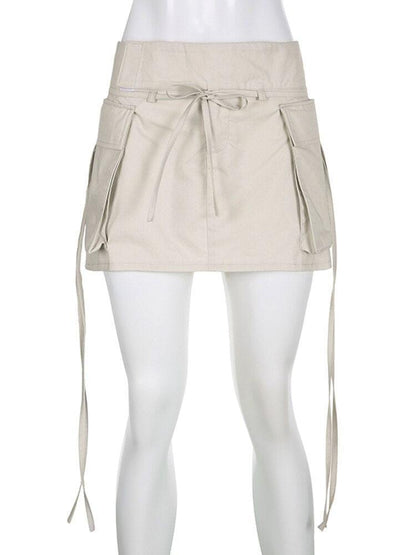 Y2K Drawstring Mini Skirt