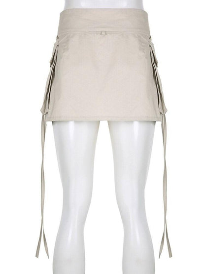 Y2K Drawstring Mini Skirt