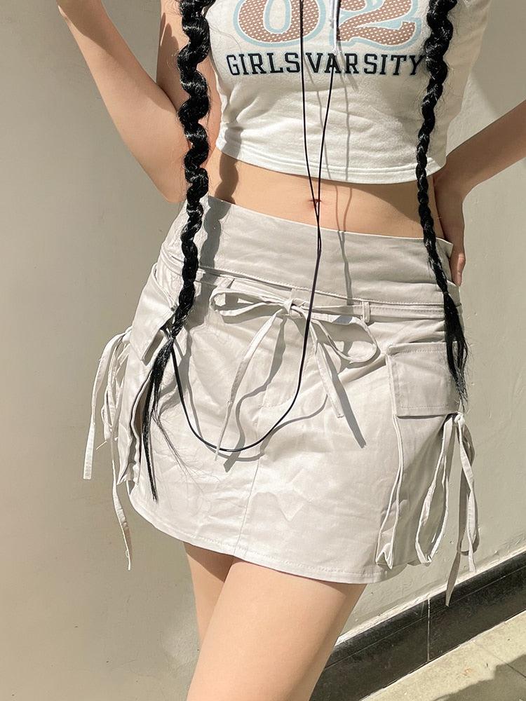 Y2K Drawstring Mini Skirt
