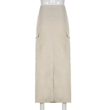 Y2K Drawstring Parachute Maxi Skirt