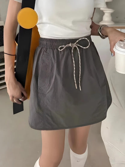 Y2K Drawstring Parachute Mini Skirt