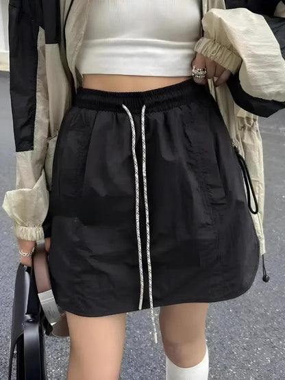Y2K Drawstring Parachute Mini Skirt