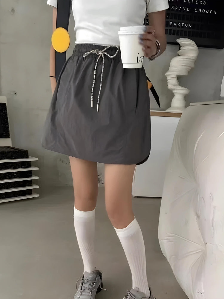 Y2K Drawstring Parachute Mini Skirt