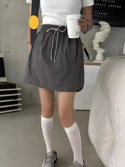 Y2K Drawstring Parachute Mini Skirt