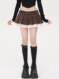 Trendy Y2K Pleated Mini Skirt with Drawstring Waist
