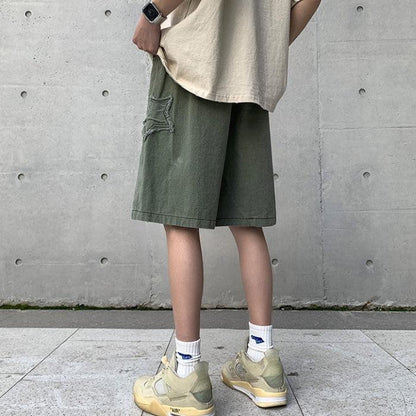 Y2K Drawstring Star Embroidered Shorts