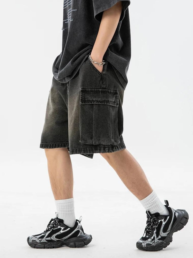 Y2K Drawstring Wide Leg Cargo Shorts