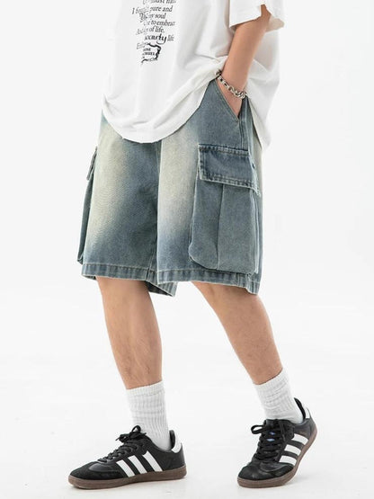 Y2K Drawstring Wide Leg Cargo Shorts