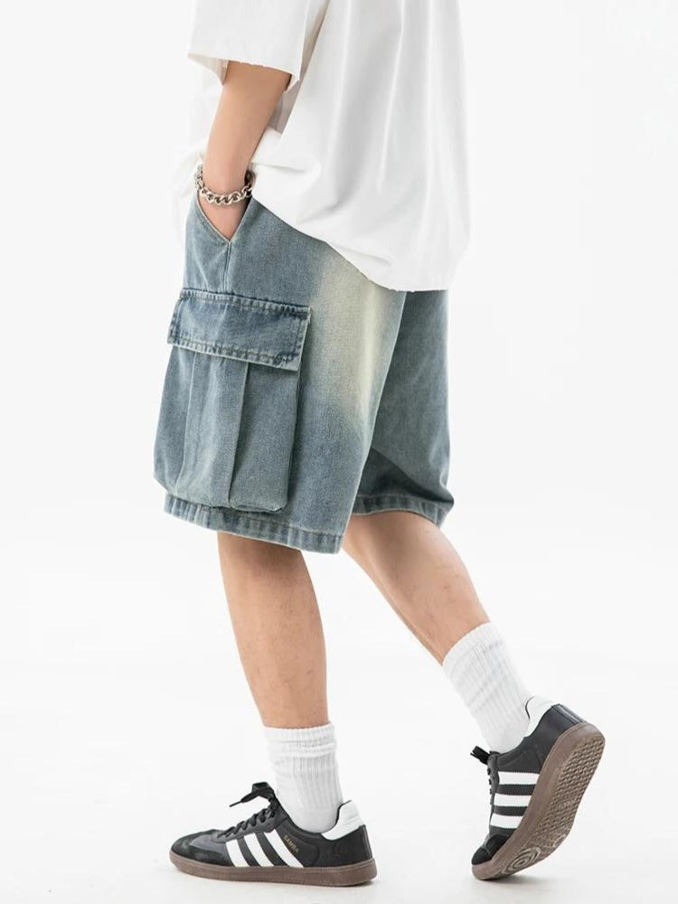 Y2K Drawstring Wide Leg Cargo Shorts